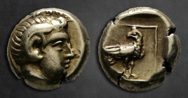 Lesbos. Mytilene circa 377-326 BC. Sixth Stater or Hekte EL