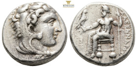 KINGS of MACEDON. Alexander III 'the Great', 336-323 BC
Obv: Head of Herakles right, wearing lion's skin
Rev: AΛΕΞΑΝΔΡΟΥ
Zeus seated left on throne, h...