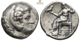 KINGS of MACEDON. Alexander III 'the Great', 336-323 BC.
Obv: Head of Herakles right, wearing lion's skin
Rev: AΛΕΞΑΝΔΡΟΥ
Zeus seated left on throne, ...