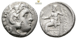 KINGS of MACEDON. Alexander III 'the Great', 336-323 BC. Kolophon
Obv: Head of Herakles right, wearing lion's skin
Rev: AΛΕΞΑΝΔΡΟΥ
Zeus seated left on...
