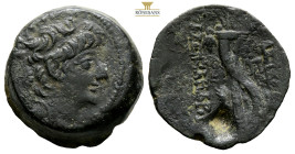 SELEUKID KINGS of SYRIA. Alexander II Zabinas, 125-122 BC. Antioch
Obv: Radiate and diademed head right. 
Rev. ΒΑΣΙΛΕΩΣ ΑΛEXANΔPOY 
Filleted double co...