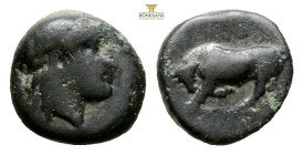 MYSIA. Gambrion. 4th century BC
Obv: Laureate head of Apollo to right.
Rev: Bull butting left.
AE Bronze, 0,98g 9,4mm