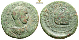 CILICIA. Anazarbus. Severus Alexander, AD 222-235
Obv: Laureate, draped and cuirassed bust of Severus Alexander, right, seen from rear
Rev: Inscribed ...