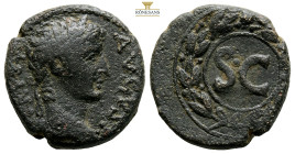 SYRIA. Seleucis and Pieria. Antioch. Augustus, 27 BC-AD 14
Obv: AVGVST·TR·POT
Laureate head of Augustus, right
Rev: S C, inscription in a laurel wreat...