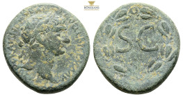 SELEUCIS and PIERIA. Antioch. Trajan, AD 98-117 
Obv: Laureate head right
Rev: S C letter below; in laurel wreath
AE Bronze, 8,86g 22,8mm