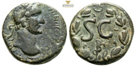 SELEUCIS and PIERIA. Antioch. Antoninus Pius, AD 138-161.
Obv: Laureate head right; star to right.
Rev: Large SC within wreath; B monogram above.
AE B...