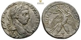 SELEUCIS AND PIERIA, Antioch. Caracalla, AD 198-217.
Obv: ΑΥΤ Κ Μ Α ΑΝΤΩΝЄΙΝΟC CЄΒ 
Laureate head of Caracalla to right. 
Rev: ΔΗΜΑΡΧ ЄΞ ΥΠΑΤΟC ΤΟ Δ E...