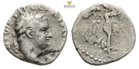 CAPPADOCIA. Caesarea. Titus, AD 79-81
Obv: AYTOKPATWP TITOC KAICAP CEBA
Laureate head right.
Rev: Nike advancing right with palm and wreath
AR Hemidra...