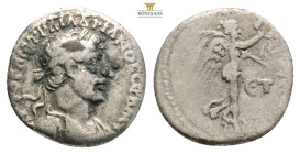 CAPPADOCIA. Caesarea. Hadrian, AD 117-138.
Obv: AYTO KAIC TPAI AΔPIANOC CЄBACT. 
Laureate bust right, with slight drapery.
Rev: ЄT Δ. 
Nike advancing ...