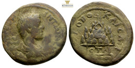 CAPPADOCIA. Caesarea. Elagabalus, AD 218-222
AE Bronze (26mm 8.72g)
Obv: Laureate and draped bust of Elagabalus right, seen from rear
Rev: ΜΗΤΡΟΠO ΚΑΙ...