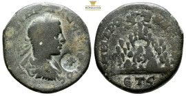 CAPPADOCIA, Caesarea. Severus Alexander, AD 222-235
Obv: Laureate and draped bust of Severus Alexander, right, seen from rear; c/m:?
Rev: Mount Argaeu...