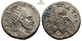 MESOPOTAMIA. Carrhae. Macrinus, AD 217-218
Obv : AVT K M OΠ CЄ MAKPINOC CЄ.
Radiate head right.
Rev : ΔHMAPX ЄΞ VΠATOC.
Eagle standing left, head righ...