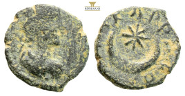 MESOPOTAMIA. Carrhae
Obv: Laureate, draped and cuirassed bust to right, seen from rear
Rev: Crescent and star
AE Bronze, 1,81g 14,3mm