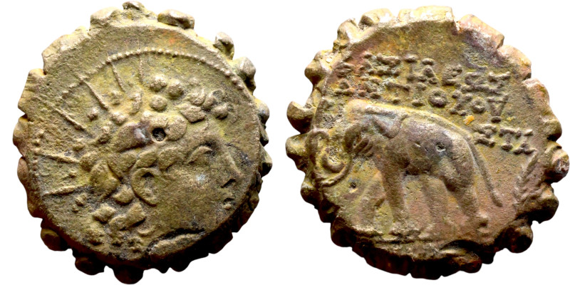 Antiochos VI Dionysos (Seleukid King: 145-141 BC). AE bronze. Obv.: radiate and ...