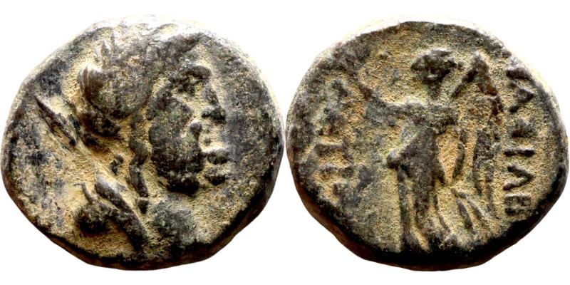Antiochos IV Epiphanes (Seleukid King: 121-96 BC). AE bronze. Obv.: Laureate bus...