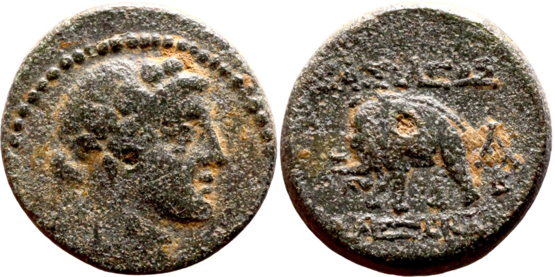 Antiochos III The Great (Seleukid King: 223-187 BC). AE bronze. Obv.: Laureate h...