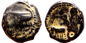 Hellenistic period coin (4-1 century BC) AE Bronze. Obverse: Galley Reverse: unredable