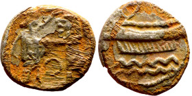 Phoenicia, Obol, Sidon (375-333 BC) Obverse: Galley l.; legend in Phoenician, Reverse. Persian king battling lion