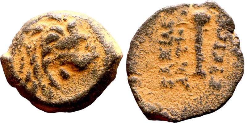 Antiochos VII Sidetes (Seleukid King: 138-129 BC ) bronze coins. Obv.: Head of L...