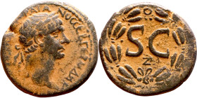 Trajan (98 – 117) Syria, Antioch. Obverse: Bust of Emperor. Reverse: Large S C