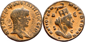 Philip I The Arab (244-249) Syria: Antioch Bronze. Obverse: Bust of emperor. Reverse: Bust of Tyche