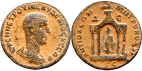 Trebonianus Gallus (251-253) Antioch: Syria. Bronze Obv:  laureate, draped and cuirassed bust of Gallus, right, seen from rear Rev: Portable shrine wi...