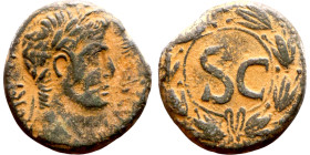 Avgustus  (27 BC  – 14) Syria, Antioch. Obverse: Bust of Emperor. Reverse: Large S C