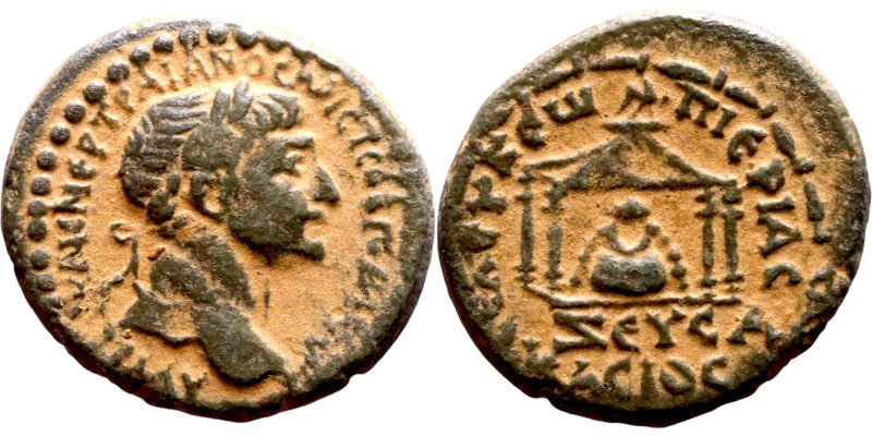 Trajan (98 – 117) Syria: Seleucia Obverse: Bust of Emperor. Reverse: Shrine with...