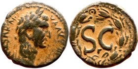 Nerva  (96-98) Syria: Antioch, bronze. Obverse: Bust of Emperor. Reverse: Large S C