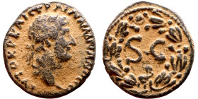 Hadrian  (117 – 138) Syria, Antioch. Obverse: Bust of Emperor. Reverse: Large S C