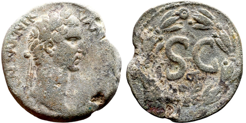 Nerva (96-98) Syria: Antioch, bronze. Obverse: Bust of Emperor. Reverse: Large S...