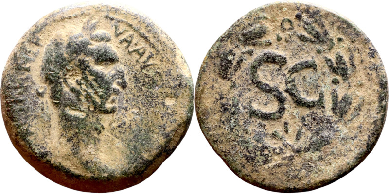 Nerva (96-98) Syria: Antioch, bronze. Obverse: Bust of Emperor. Reverse: Large S...