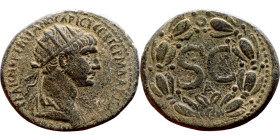 Trajan (98 – 117) Syria, Antioch. Obverse: Bust of Emperor. Reverse: Large S C
