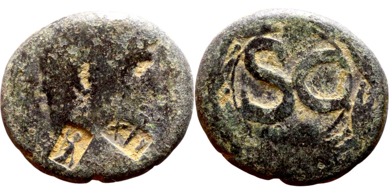 Nero (54-68) Syria: Antioch, bronze. Obverse: Bust of Emperor. Reverse: Large S ...