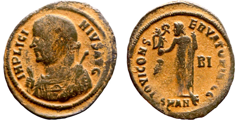 Licinius I (308-324) Follis. Obverse: IMP LICI-NIVS AVG, Laureate draped bustt, ...