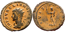 Aurelian (270-275) Antoninianus. Obv: IMP AVRELIANVS AVG bust of emperor. Rev: Unredable, Standing figure
