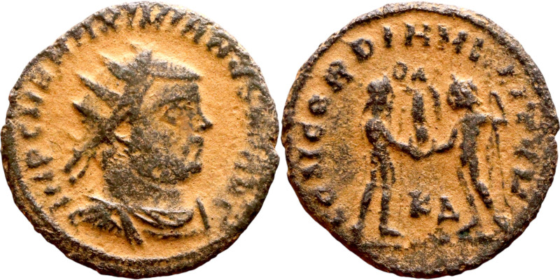Maximianus. (286-305 AD). Æ Antoninian. Obv: IMP C M A MAXIMIANVS P F AVG. radia...
