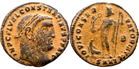 Licinius I (308-324 AD) follis. Obv: IMP C VAL LICIN LICINIVS P F AVG - Radiate, draped & cuirassed bust of Licinius right. Rev: IOVI CONSERVATORI, Ju...