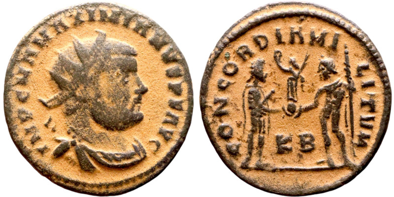 Maximianus. (286-305 AD). Æ Antoninian. Obv: IMP C M A MAXIMIANVS P F AVG. radia...