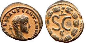 Elagabalus (217-222) Antioch Syria. Bronze Obverse: Bust of Emperor. Reverse: Large S C