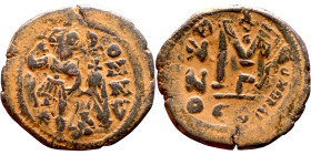 Heraclius and Hercalius. Constantine (610-641) Follis. Obverse: Heraclius on left, Heraclius Constaninte on right, . Reverse: ANNO, Large M, cross abo...