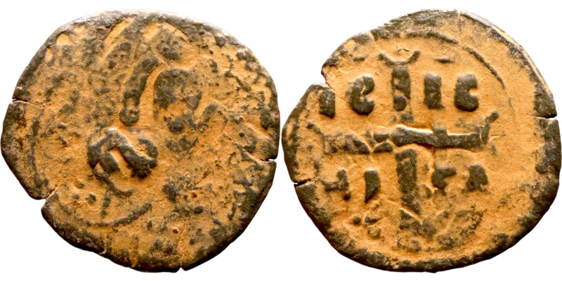 Anonymous Follis attributed to Michael IV(1034-1041). Obverse: +ЄMMA-NOVH Nimbat...