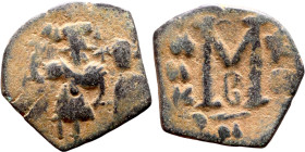 Heraclius and Hercalius. Constantine (610-641) Follis. Obverse: Heraclius on left, Heraclius Constaninte on right, . Reverse: ANNO, Large M, cross abo...