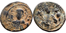 Alexius I (1081-1118) Tetarteron, Thessalonica, Obverse: IC-XC to left and right of nimbate bust of Christ facing, holding book of gospels and raising...