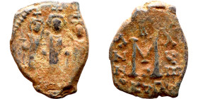 Heraclius, Martina and Heraclius Constantine (610-641) Follis Obverse: From left, Martina, Heraclius, heraclius Constantine Reverse: Large M, ANNO,