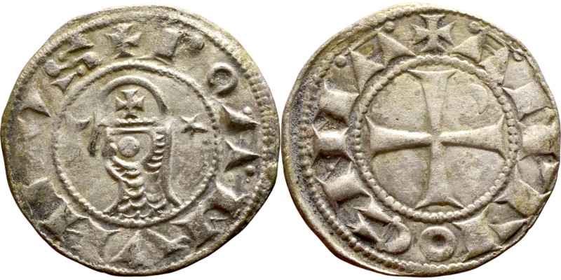 Principality of Antioch. Bohemond III (1163-1201) Denier. Antioch. Obverse: BOAИ...