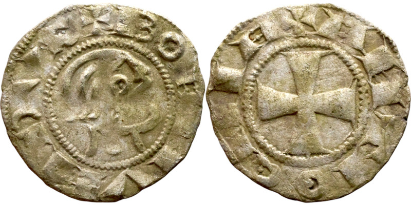 Principality of Antioch. Bohemond III (1163-1201) Denier. Antioch. Obverse: +BOA...