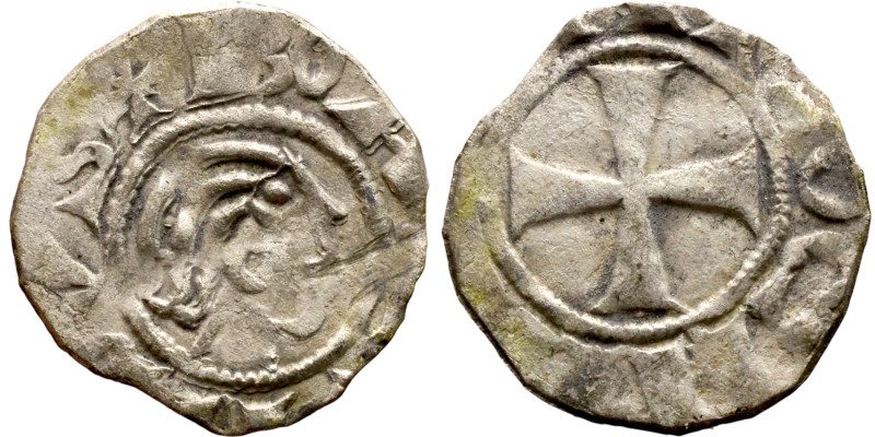 Principality of Antioch. Bohemond III (1163-1201) Denier. Antioch. Obverse: +BOA...