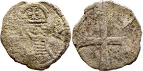 Principality of Antioch. Bohemond III (1163-1201) Denier. Antioch. Obverse: BOAИVHDVS, helmeted and mailed head left; crescent before, star behind Rev...