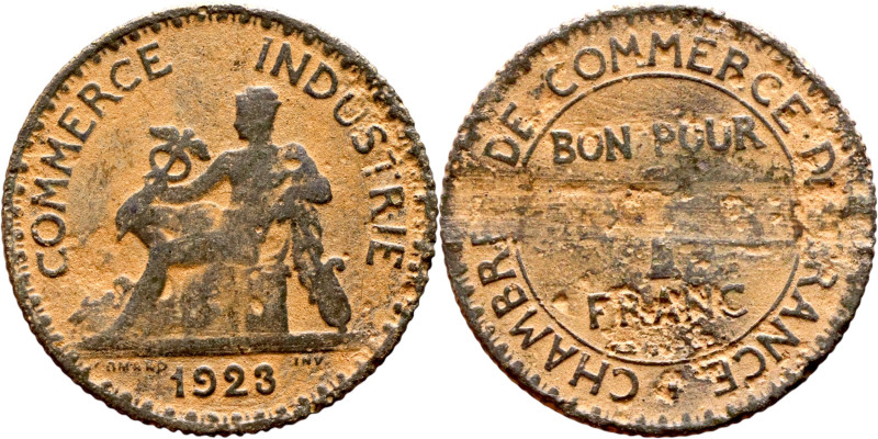 France – 1923 – 1 Franc

22mm 3.62g

Artificial sand patina